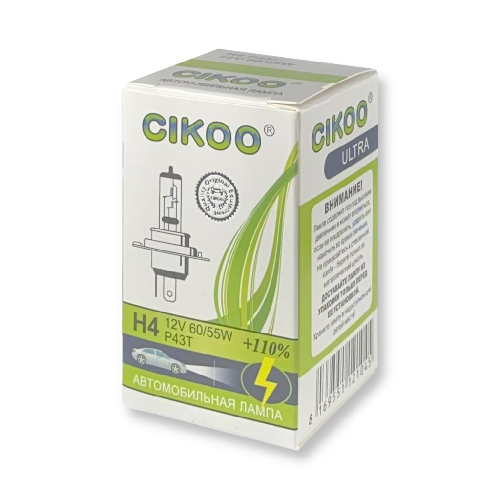 картинка Лампа H4 CIKOO NIGHT XCHANGE +110% CG0122 купить в магазине CAROBASS