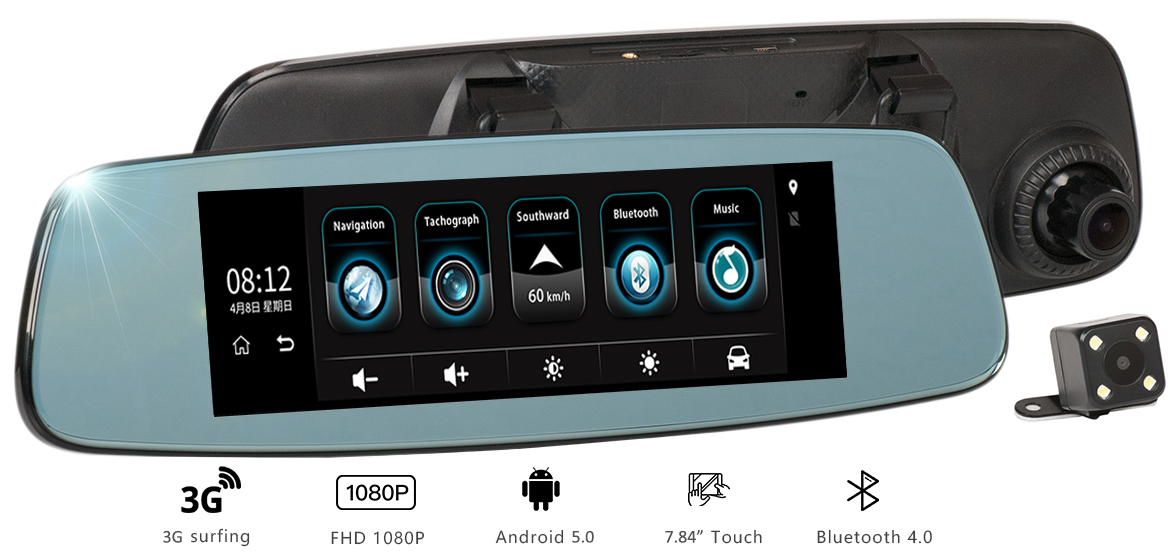 картинка Видеорегистратор-зеркало RECXON AutoSmart Lite купить в магазине CAROBASS