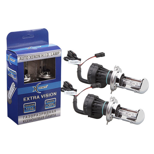 картинка Лампы би-ксеноновые Xenite EXTRA VISION +30% H4 H/L 5000K купить в магазине CAROBASS