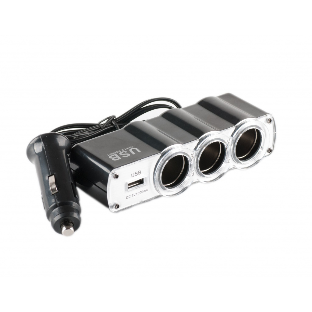 картинка Разветвитель прикуривателя Shunwei (3 гнезда+USB) SD-1911 купить в магазине CAROBASS