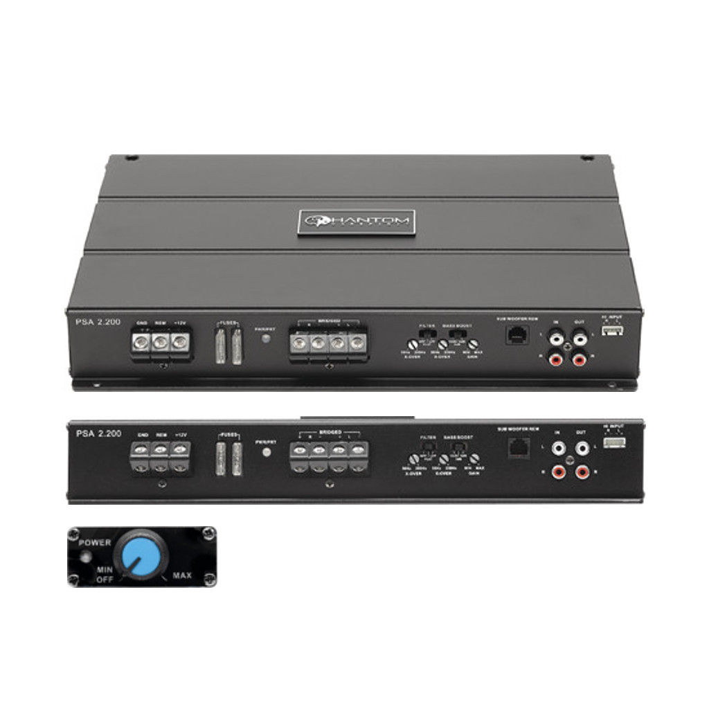 картинка Усилитель 2-х канальный PHANTOM PSA-2.200 купить в магазине CAROBASS