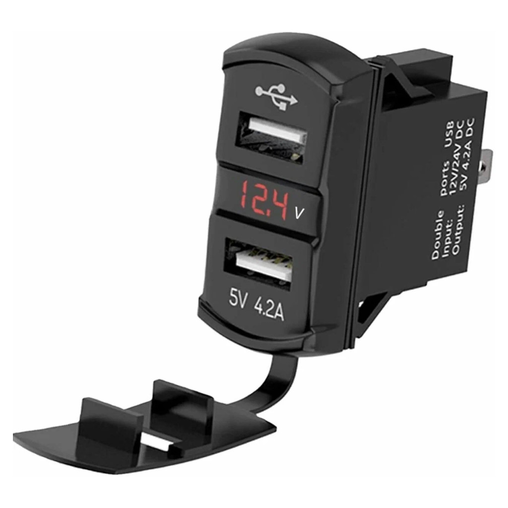 картинка Розетка врезная 2xUSB 2.1A RECXON UFC-07R купить в магазине CAROBASS