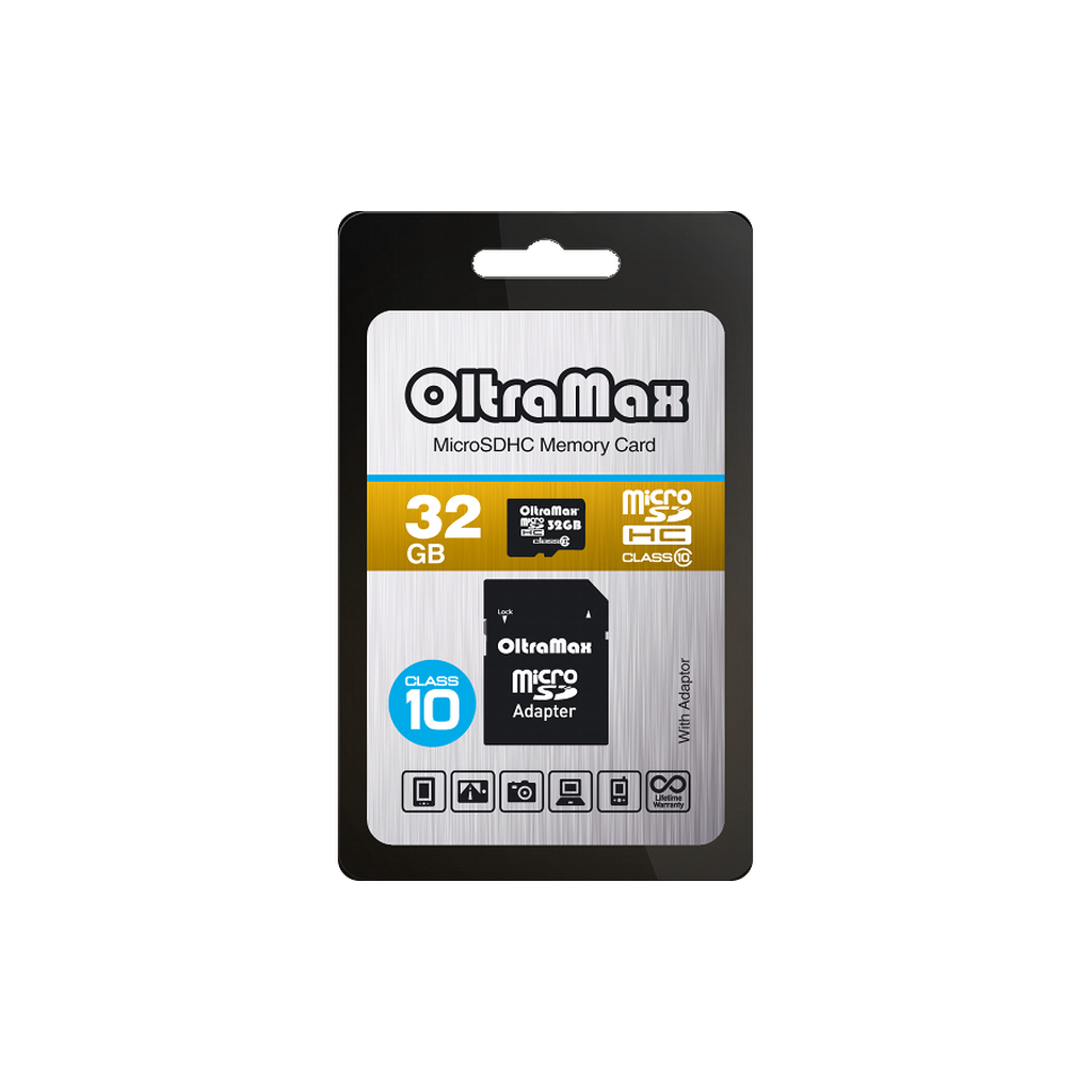 картинка Карта памяти MicroSDHC 32Gb OltraMax C10 (с адаптером) MicroSDНС 32Gb/10 купить в магазине CAROBASS