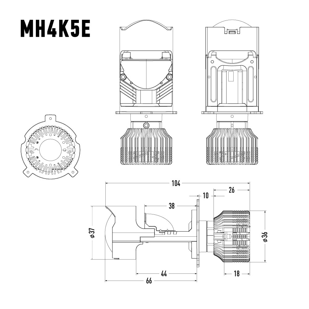 картинка Линзы LED MTF LIGHT MINILENS H4/H19 EXPERT MH4K5E купить в магазине CAROBASS