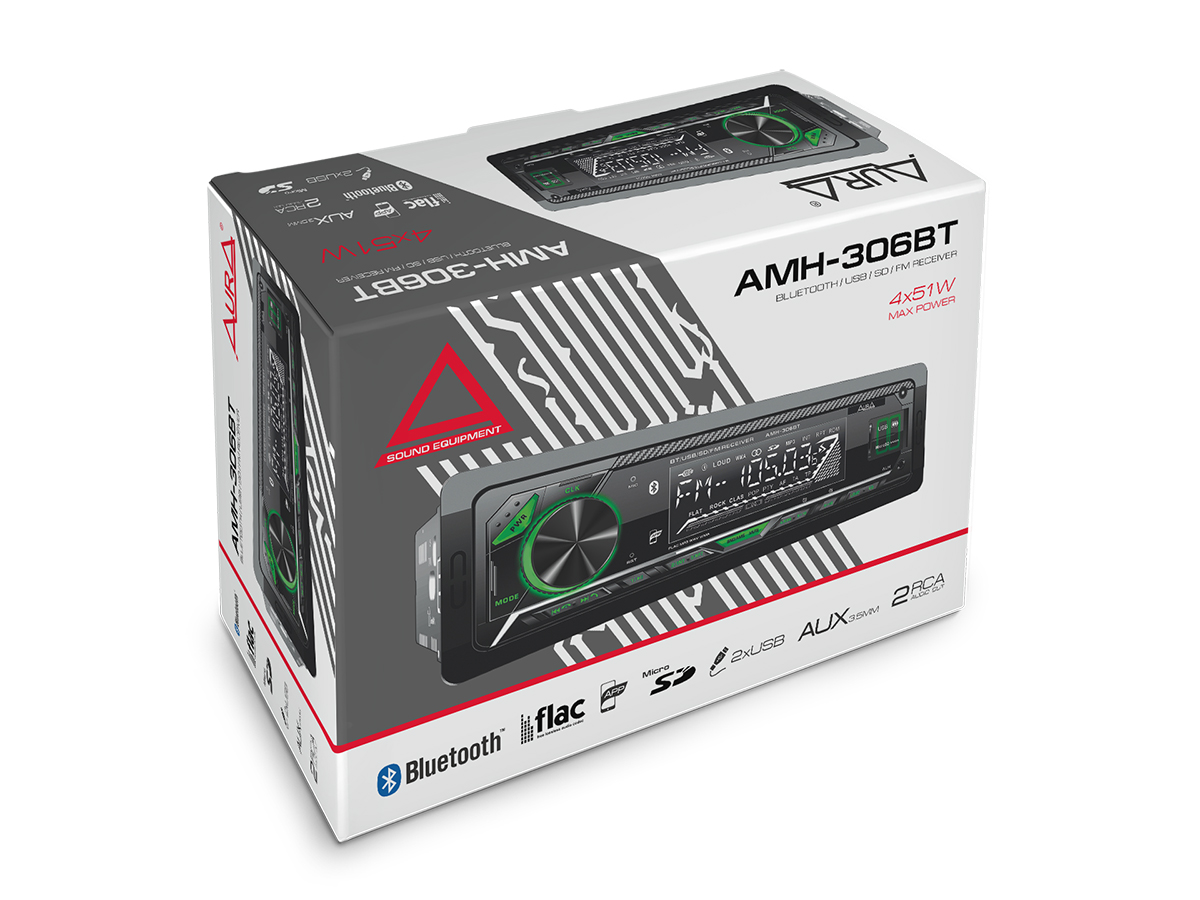 картинка Автомагнитола AURA FIREBALL-306BT купить в магазине CAROBASS