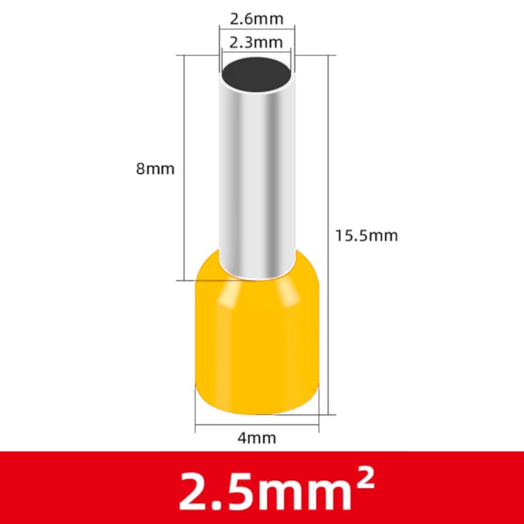 картинка Наконечник для кабеля (Гильза) НШвИ 2.5-8 купить в магазине CAROBASS