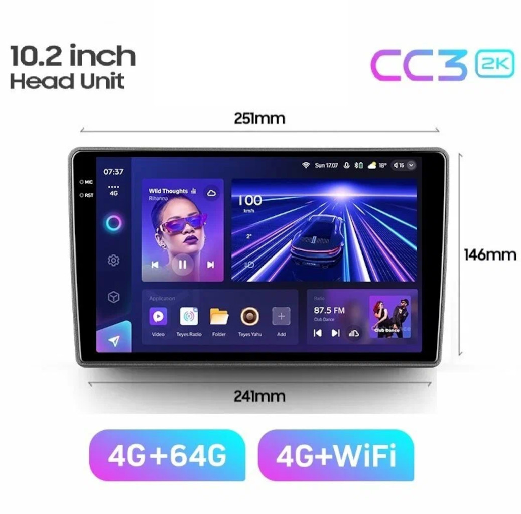 картинка Автомагнитола 10" TEYES CC3 2K 4/64GB 4G купить в магазине CAROBASS