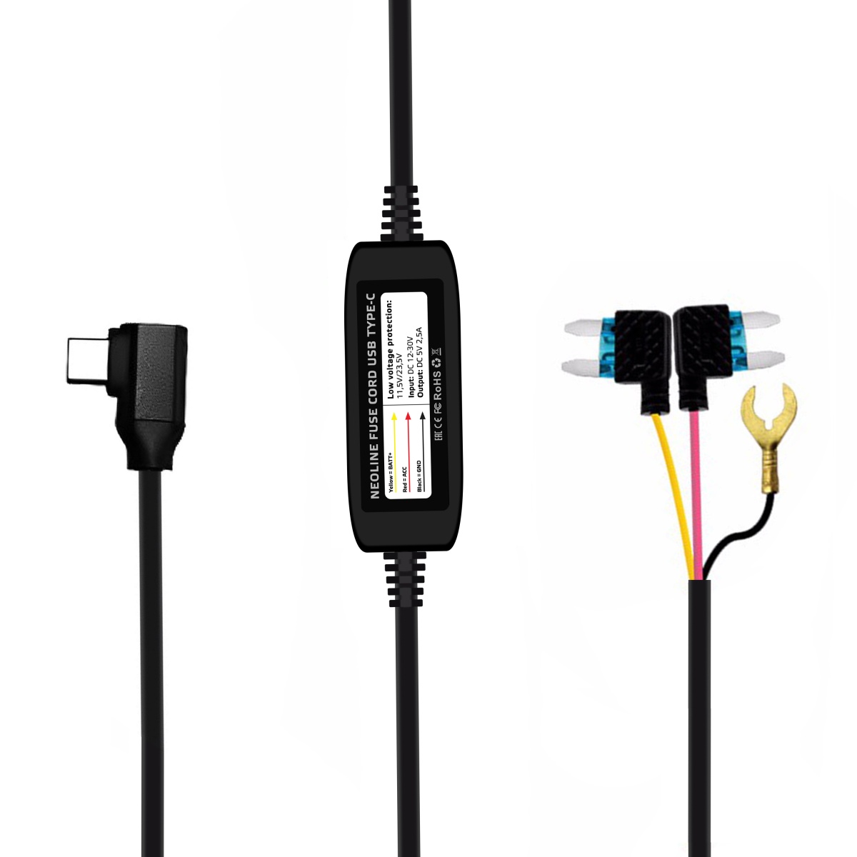 картинка Кабель питания NEOLINE Fuse Cord TYPE-C для скрытой установки купить в магазине CAROBASS