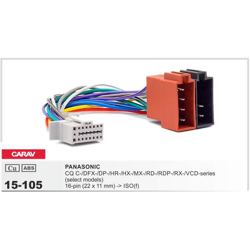картинка ISO разъем для ГУ Panasonic 15-105 купить в магазине CAROBASS